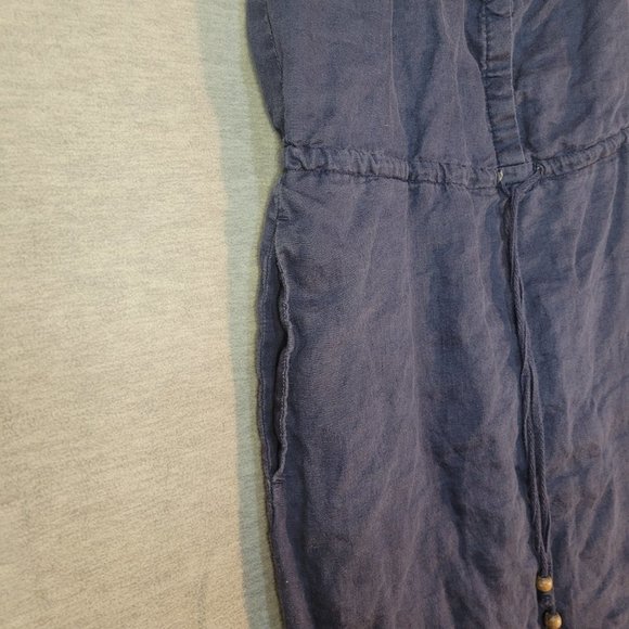 Cynthia Rowley Womens Linen Summer Dress 4 Halter Pockets Blue - Picture 2 of 15